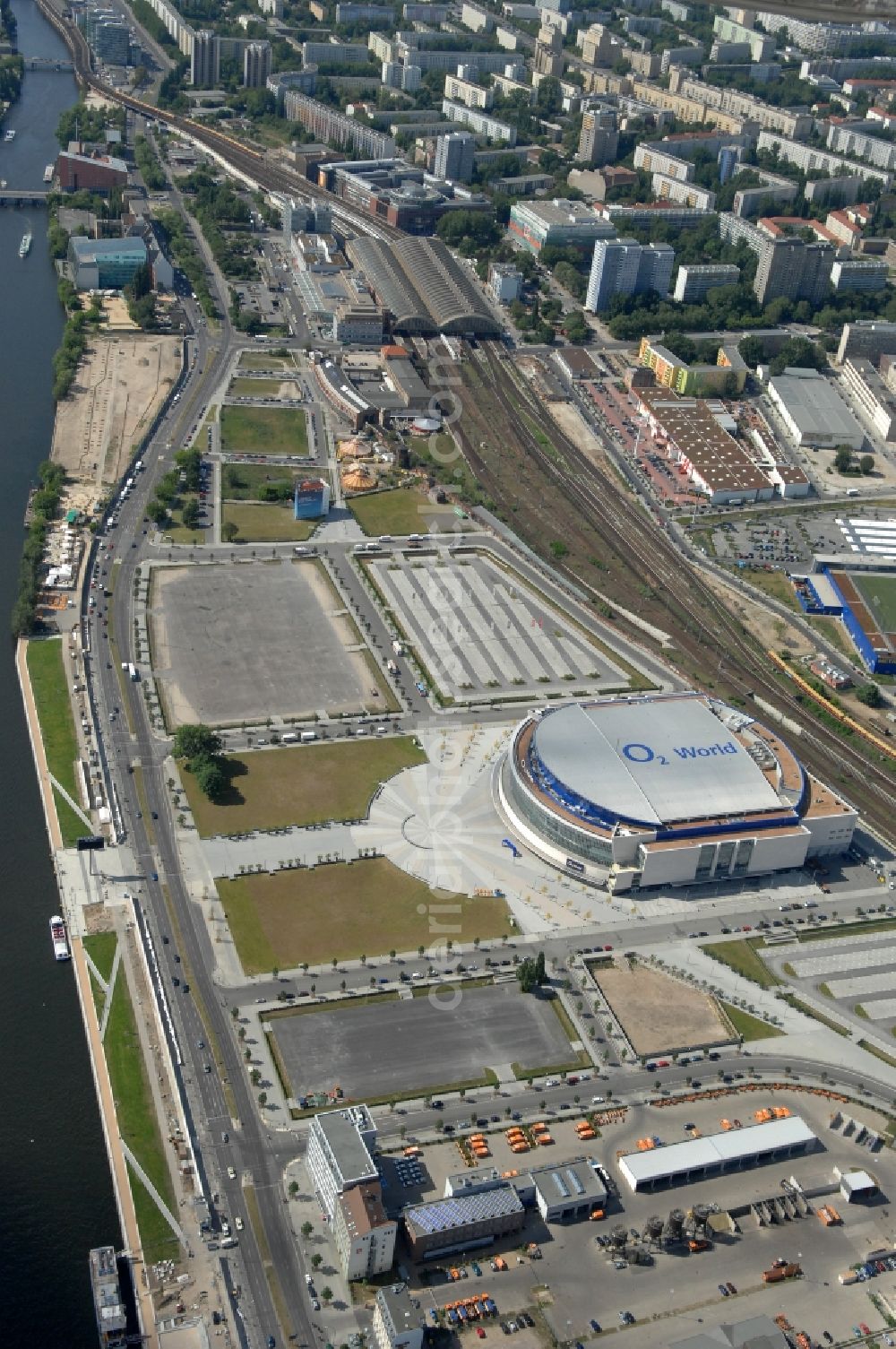 Berlin from the bird's eye view: View of the O2 World Arena in Berlin Friedrichshain