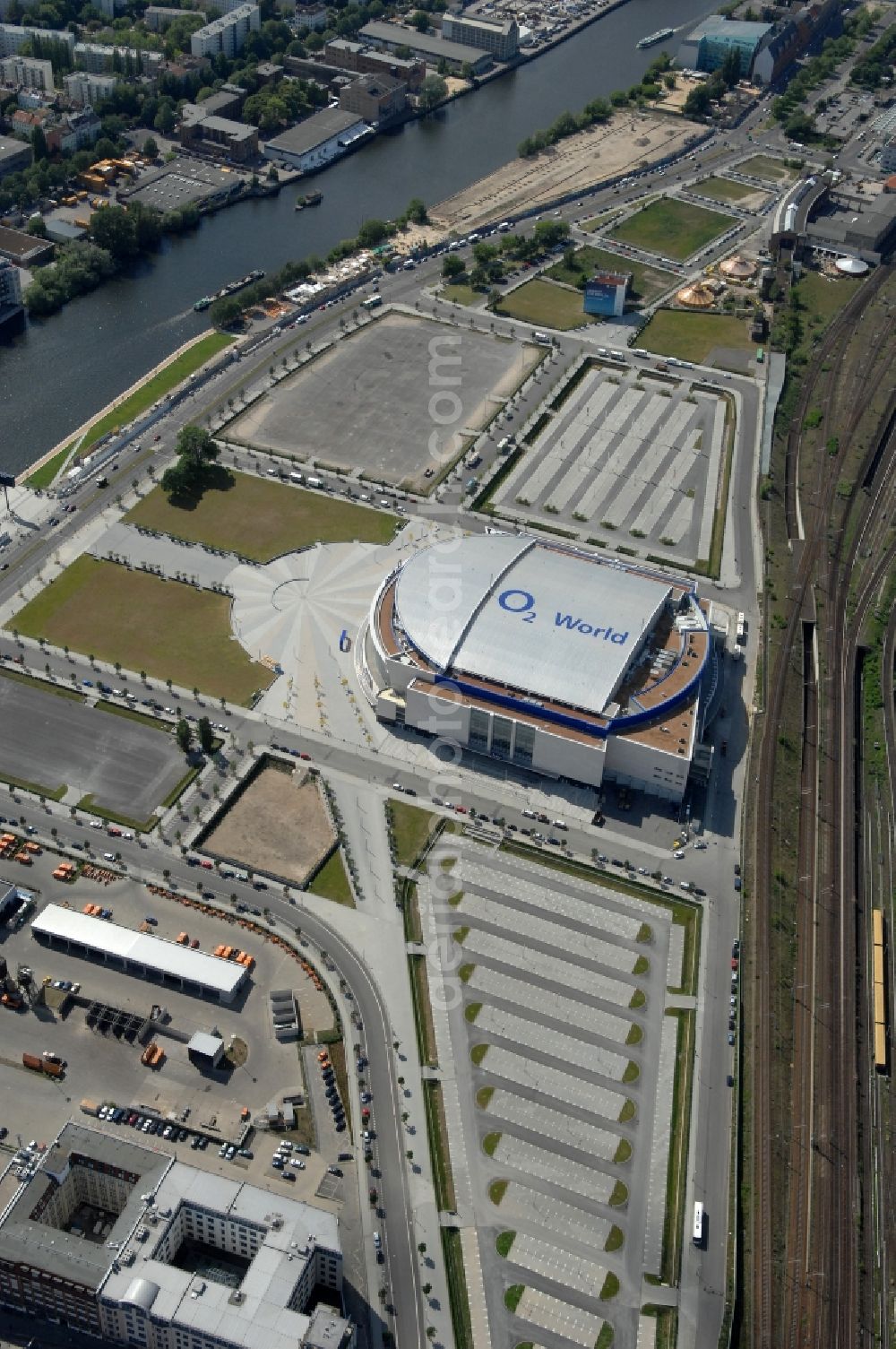 Berlin from the bird's eye view: View of the O2 World Arena in Berlin Friedrichshain