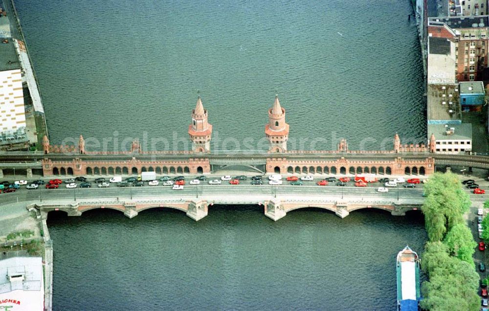 Aerial photograph Berlin-Friedrichshain - Oberbaumbrücke.