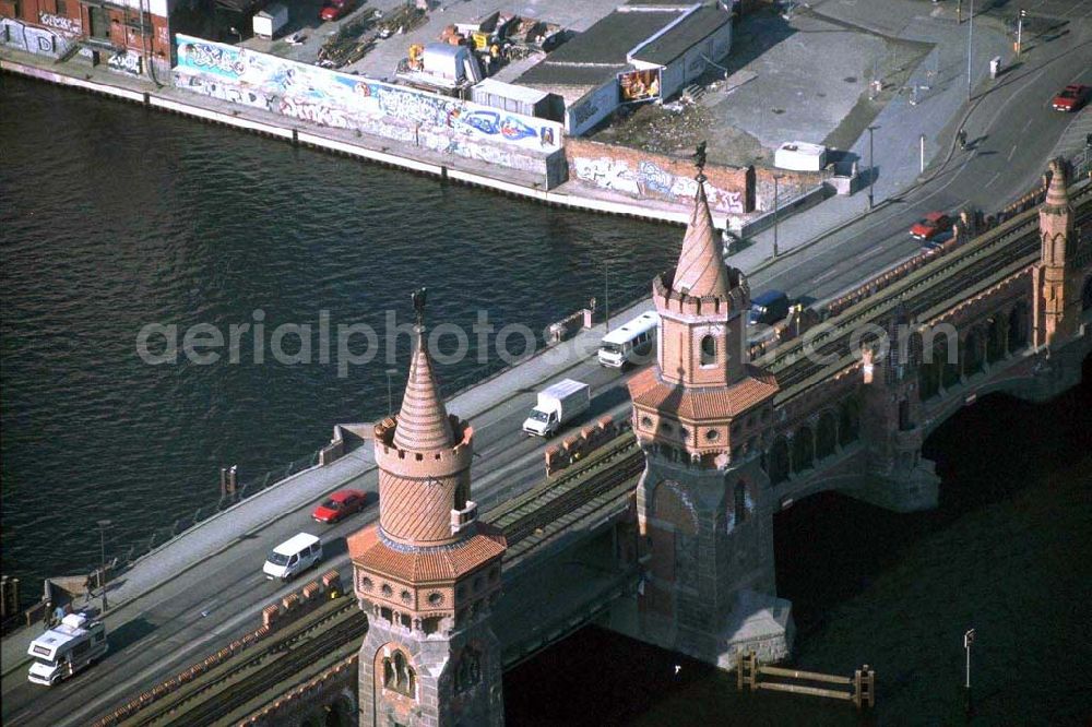 Aerial image Berlin - Oberbaumbrücke in Berlin-Mitte.