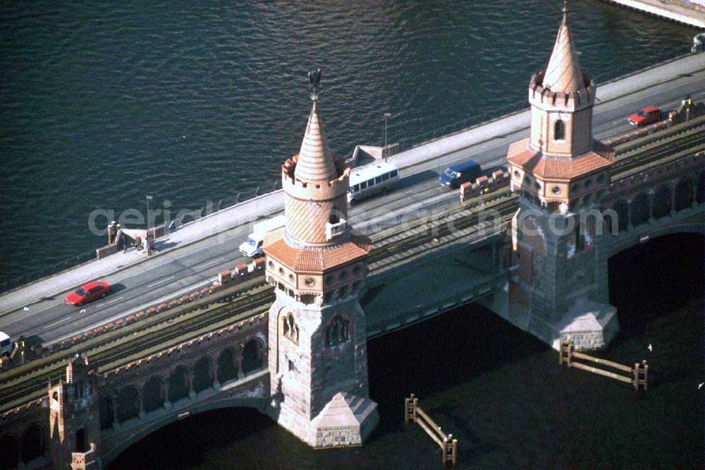 Aerial photograph Berlin - Oberbaumbrücke in Berlin-Mitte.