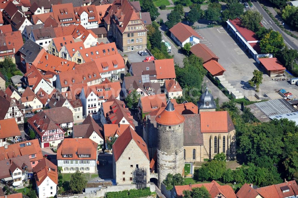 Besigheim from above - View of Obere Burg in Besigheim in Baden-Wuerttemberg