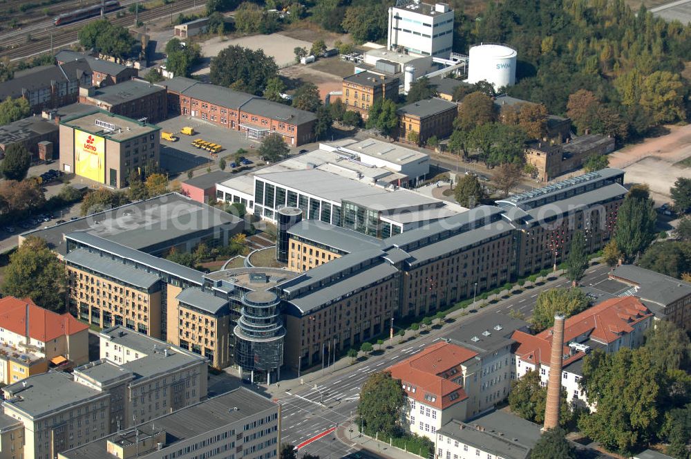 Magdeburg from the bird's eye view: Blick auf die Oberfinanzdirektion an der Otto-von-Guericke-Straße in der Magdeburger Altstadt. Sie ist als Behörde dem Ministerium der Finanzen des Landes Sachsen-Anhalt untergeordnet. Kontakt: Oberfinanzdirektion Magdeburg, 39013 Magdeburg, poststelle@ofd.mf.sachsen-anhalt.de