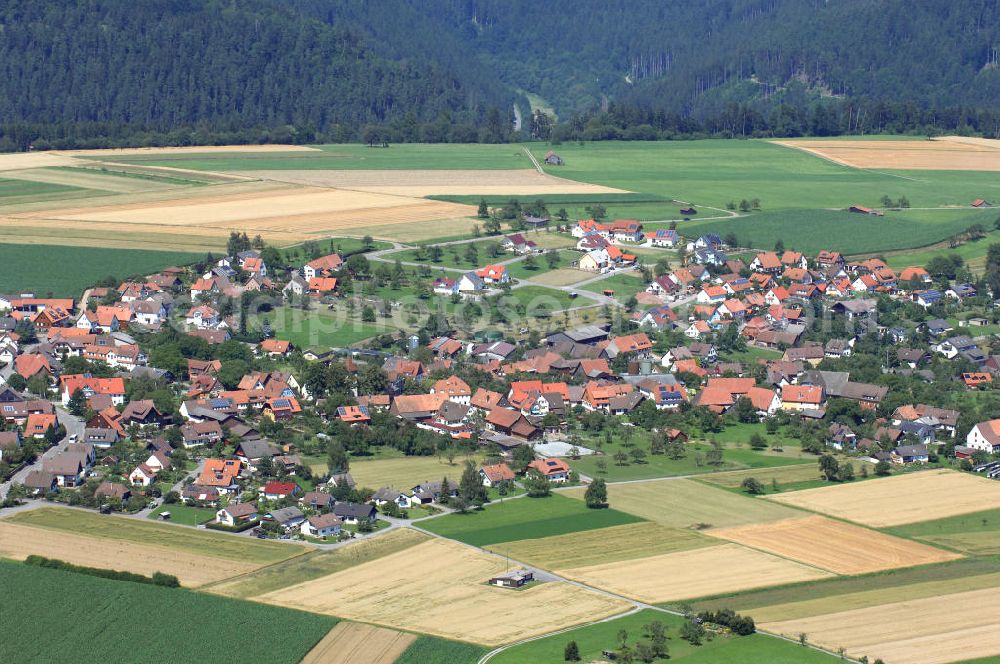 Aerial image Oberhaugstett - Blick auf Oberhaugstett. Oberhaugstett gehört als Teilort zu der Gemeinde Neubulach.