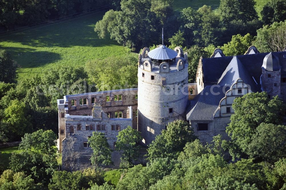 Kranichfeld from above - 7/23/2012 KRANICHFELD KRANICHFELD View of the Upper Castle Kranichfeld in the state of Thuringia. The upper castle is an early-Renaissance of 1530 with older predecessors in the 12th Century