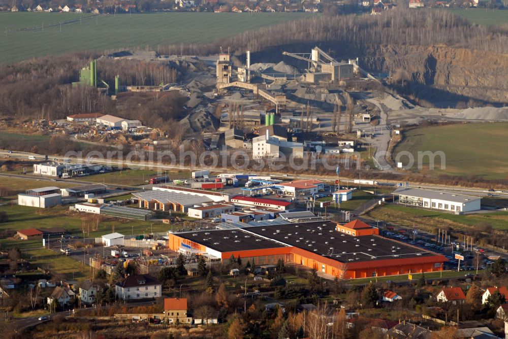 Böhlen from the bird's eye view: Blick auf das Gelände des OBI Baumarkt in Böhlen bei Leipzig. (OBI Bau- und Heimwerkermärkte GmbH & Co. KG, Systemzentrale, Am Ring 21, 04564 Böhlen bei Leipzig)