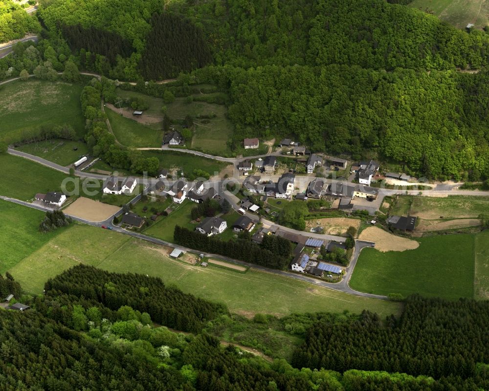 Aerial photograph Lind - View of Obliers in Lind in Rheinland-Pfalz. The village lies at the Liersbach