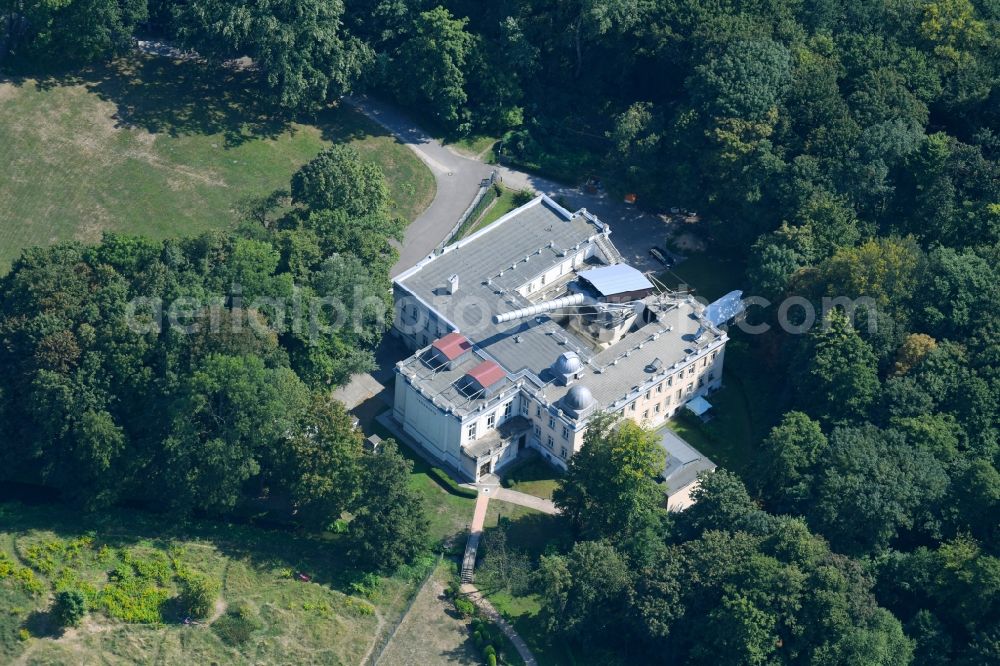 Berlin from the bird's eye view: Observatory and Planetariumskuppel- constructional building complex of the Institute Archenhold Sternwarte in Alt-Treptow in the district Treptow in Berlin, Germany