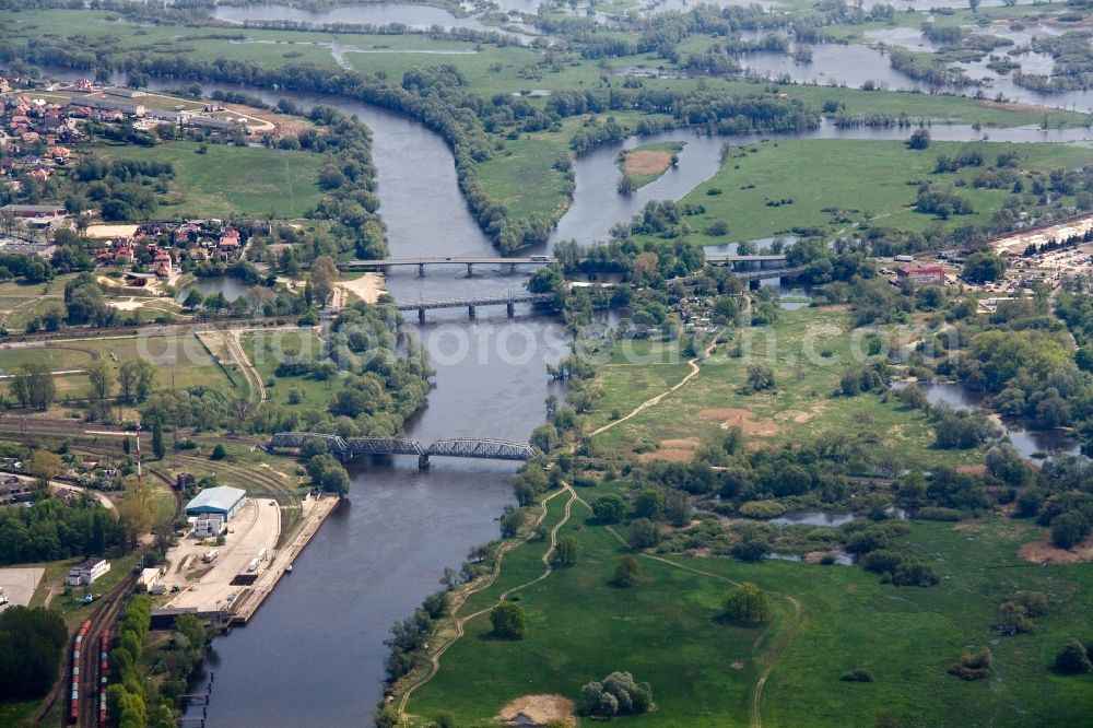 Küstrin from the bird's eye view: Bridges over the river Oder near by Kuestrin