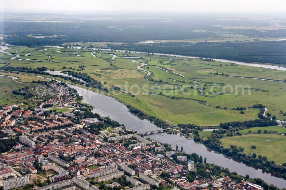 Aerial image Schwedt / Oder - Nationalpark unteres Odertal östlich von Schwedt, Blick in Richtung Polen. Oder Valley National Park east of Schwedt.