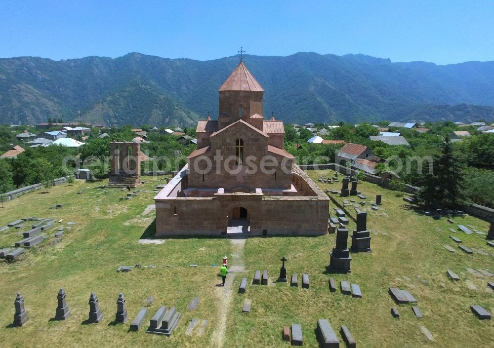 Odzun from above - View of the Odzun Cathedral on the monastery street in Odzun, Lori Province, Armenia