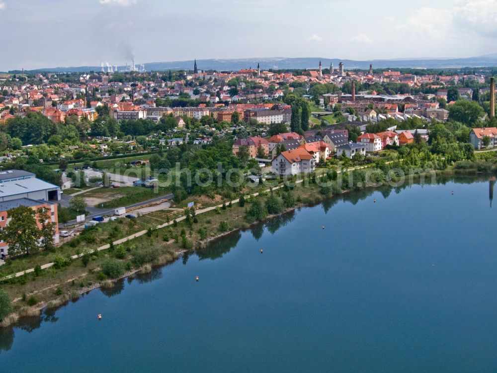 Aerial image Zittau - Blick über den Olbersdorfer See auf die Stadt Zittau in der Oberlausitz / Sachsen. View over the lake Olbersdorfer See in the direction to Zittau in the upper Lusatia / Saxony.