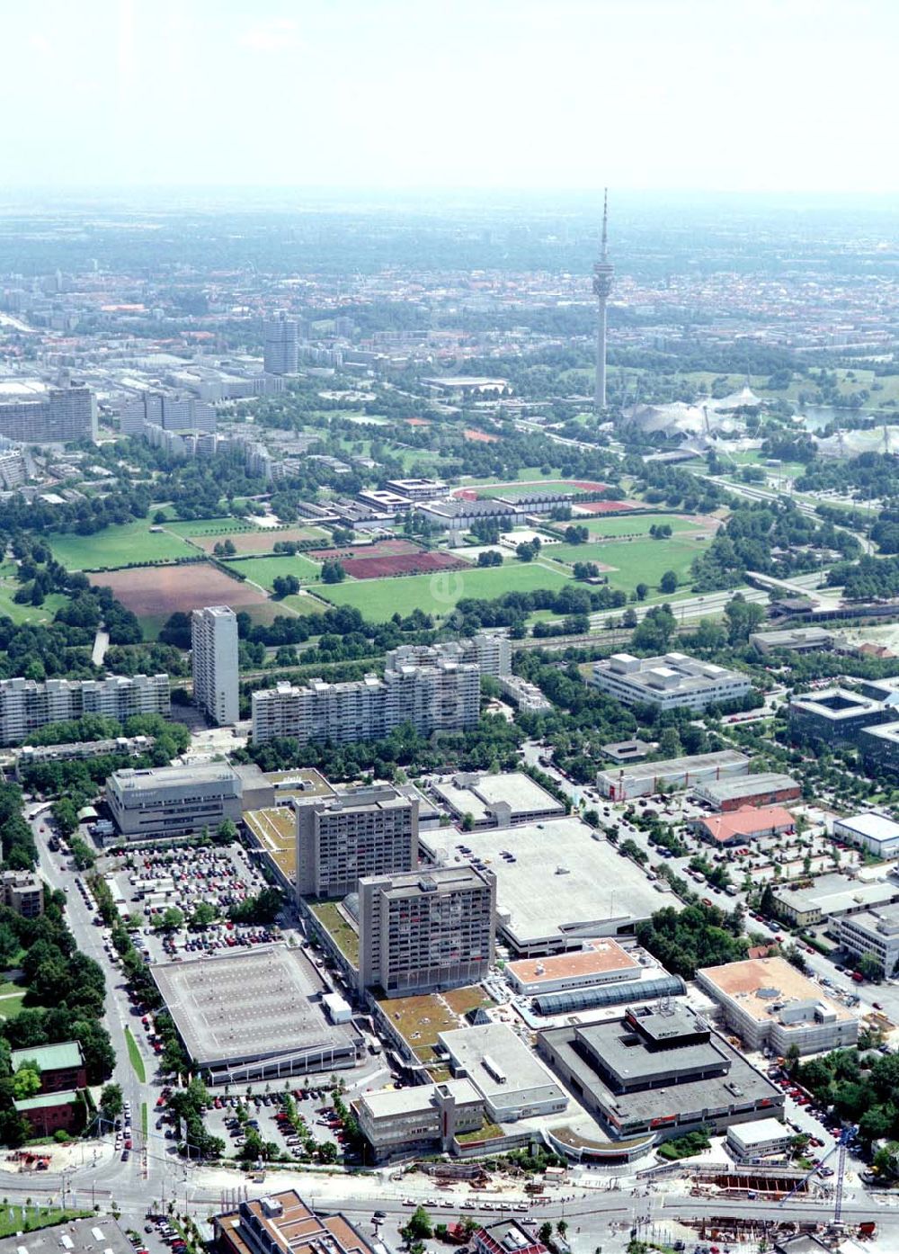 Aerial photograph München - Olympia - Einkaufszentrum am Olympiagelände in München.