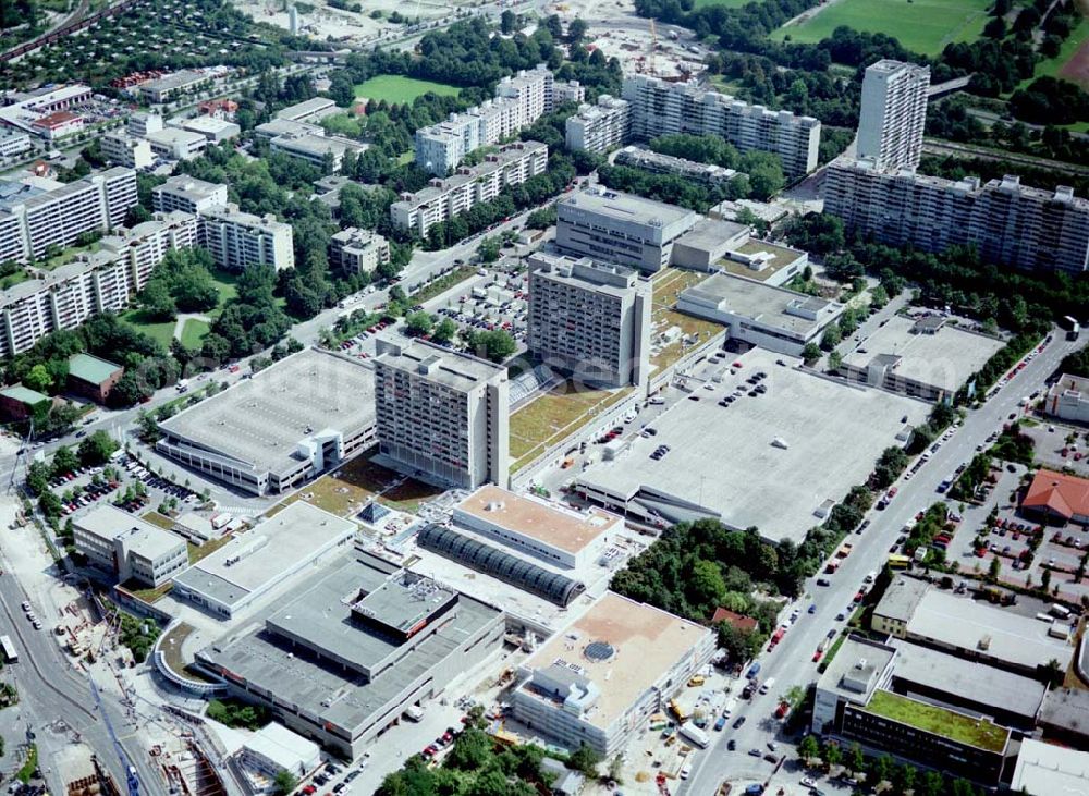 München from above - Olympia - Einkaufszentrum am Olympiagelände in München.