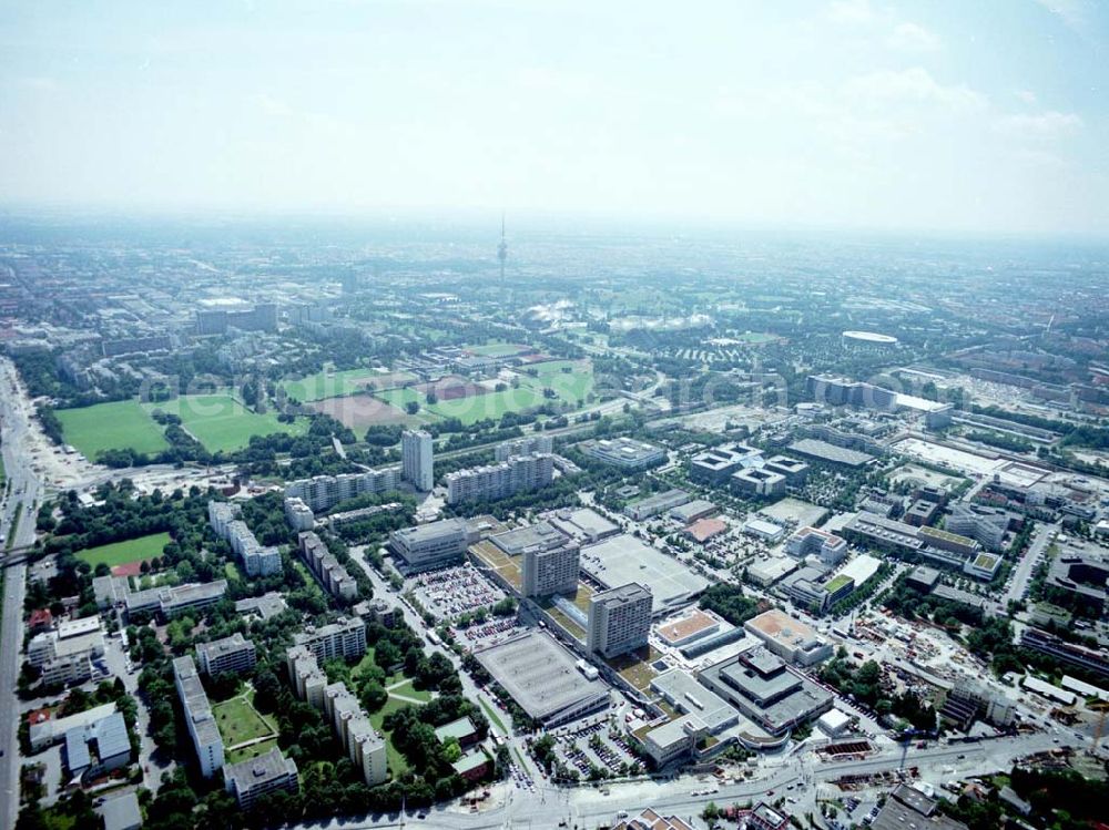 Aerial image München - Olympia - Einkaufszentrum am Olympiagelände in München.