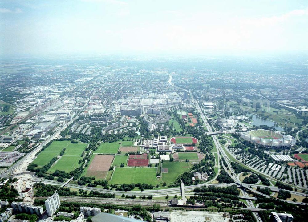 Aerial photograph München - Olympiagelände in München.