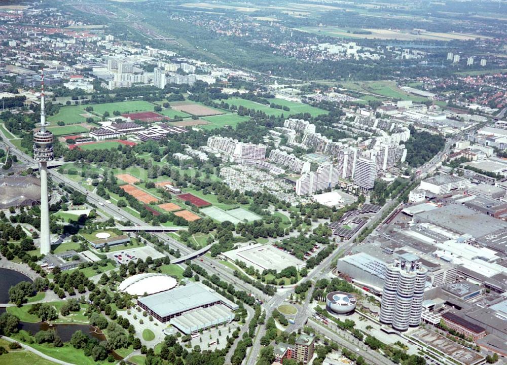 München from the bird's eye view: Olympiagelände in München.