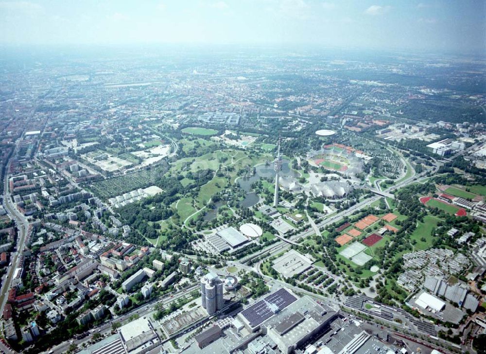 Aerial photograph München - Olympiagelände in München.