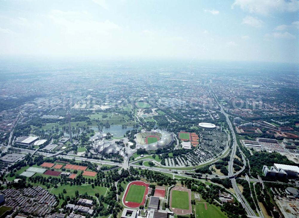 München from above - Olympiagelände in München.