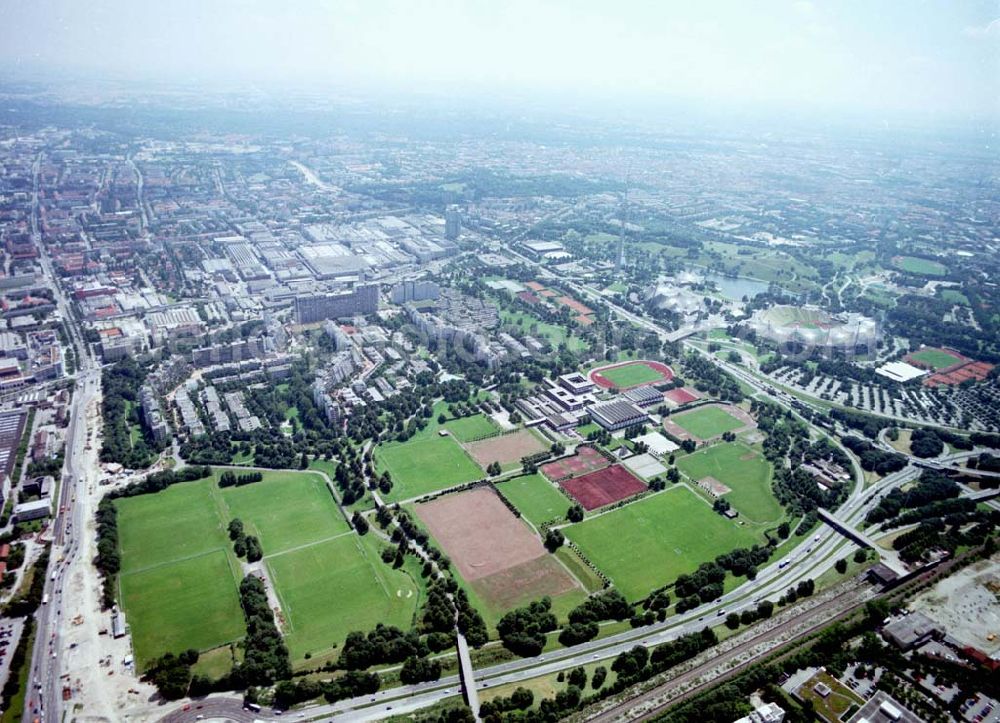 München from the bird's eye view: Olympiagelände in München