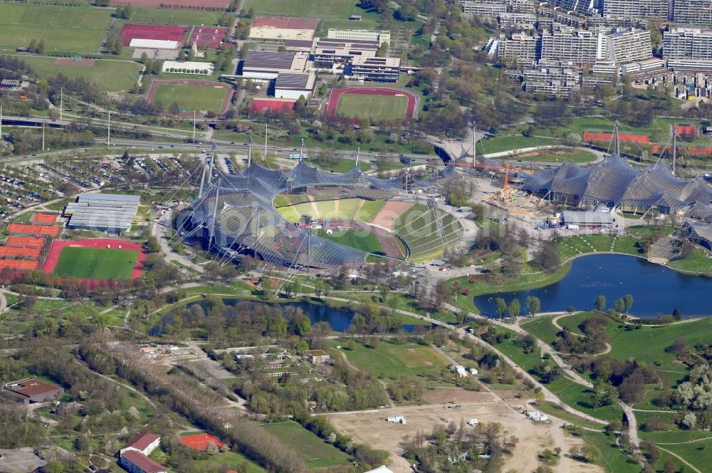 München from above - The Olympic Stadium in the Olympic Park Munich