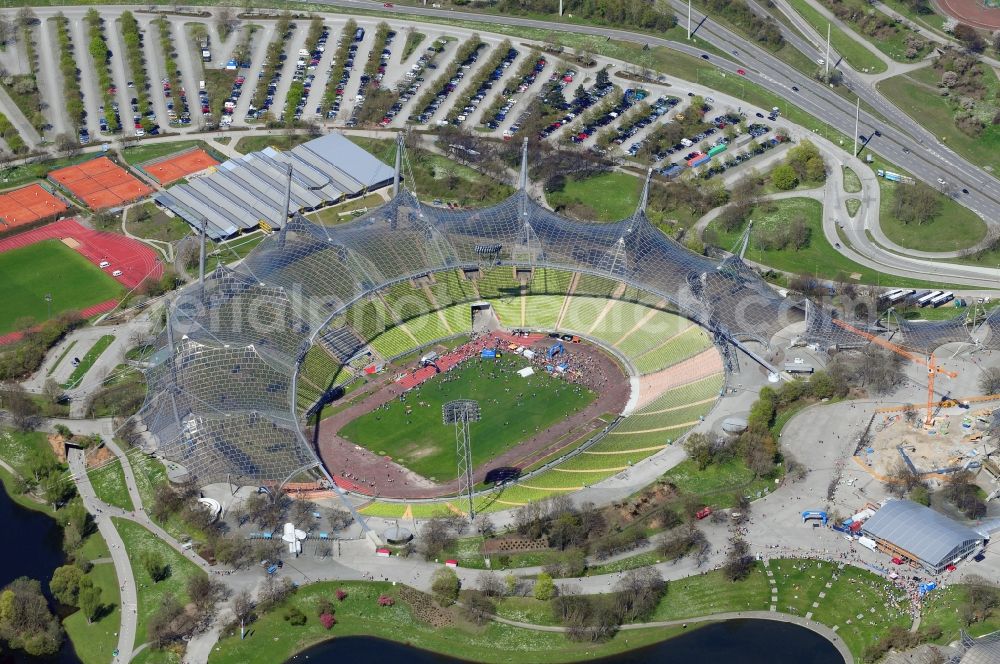 Aerial image München - The Olympic Stadium in the Olympic Park Munich