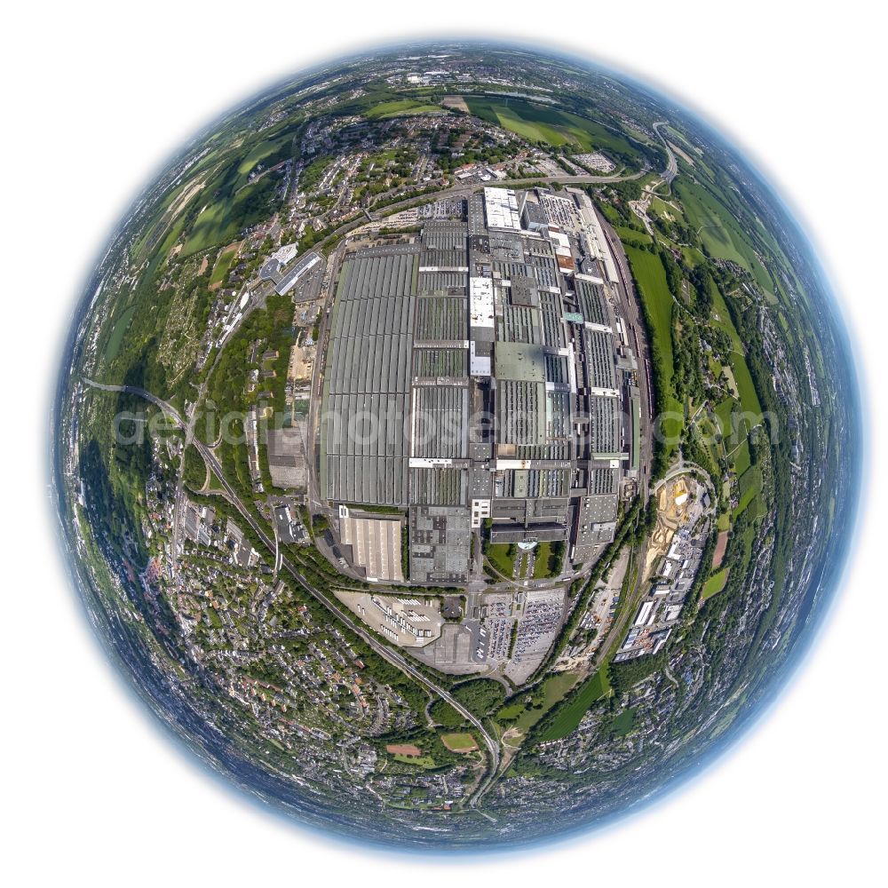 Bochum from the bird's eye view: Fish eye of Opel factory Bochum in North Rhine-Westfalia