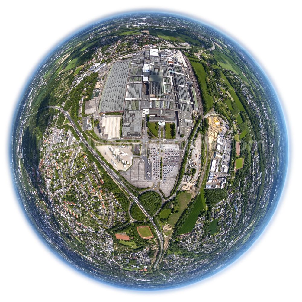 Aerial image Bochum - Fish eye of Opel factory Bochum in North Rhine-Westfalia