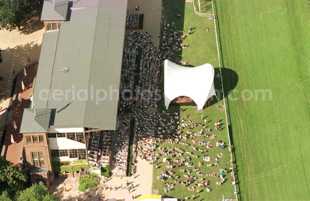 Aerial image Hoppegarten / Brandenburg - Open Air - Konzert auf der Galopprennbahn Hoppegarten (Strauß-Konzert) am 28.06.97 um 17:00 Uhr.