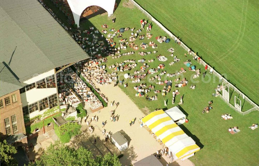 Aerial photograph Hoppegarten / Brandenburg - Open Air - Konzert auf der Galopprennbahn Hoppegarten (Strauß-Konzert) am 28.06.97 um 17:00 Uhr.