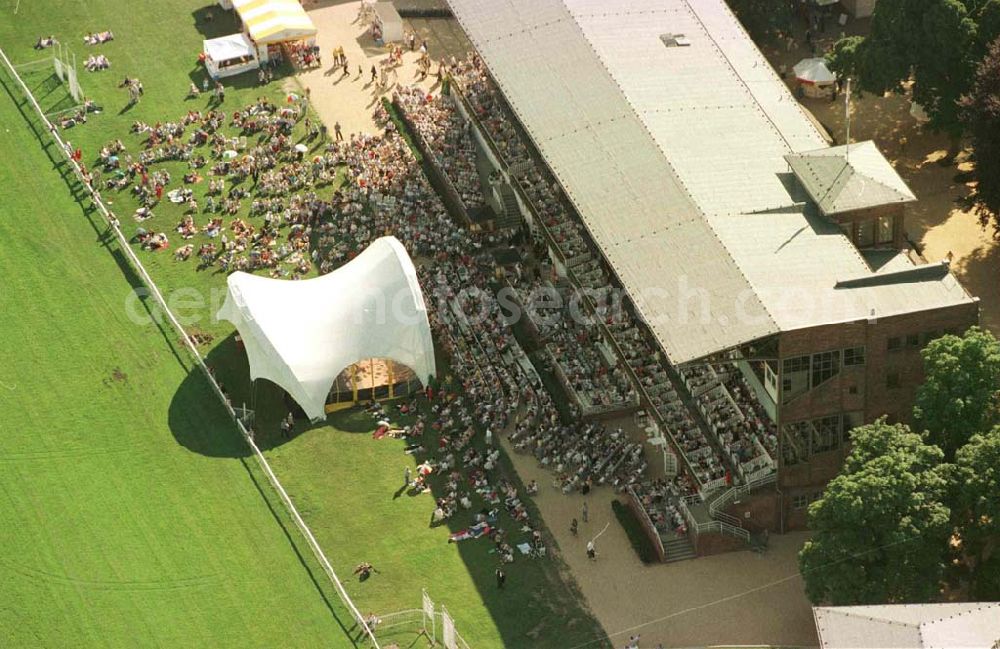 Aerial image Hoppegarten / Brandenburg - Open Air - Konzert auf der Galopprennbahn Hoppegarten (Strauß-Konzert) am 28.06.97 um 17:00 Uhr.