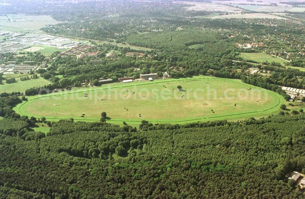 Hoppegarten / Brandenburg from above - Open Air - Konzert auf der Galopprennbahn Hoppegarten (Strauß-Konzert) am 28.06.97 um 17:00 Uhr.