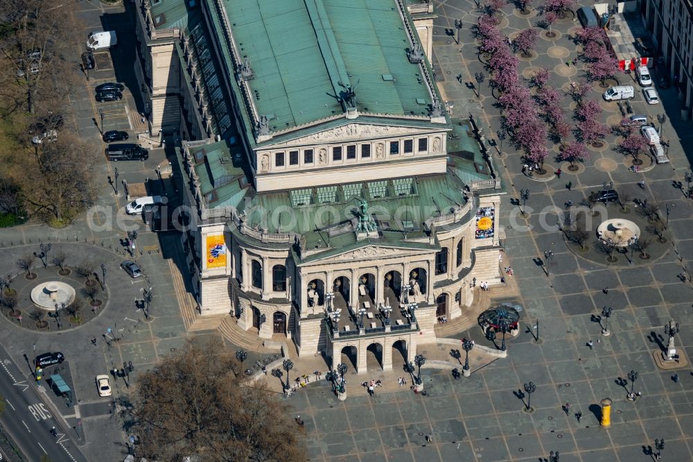 Frankfurt am Main from the bird's eye view: Opera house Alte Oper in the district Innenstadt in Frankfurt in the state Hesse, Germany