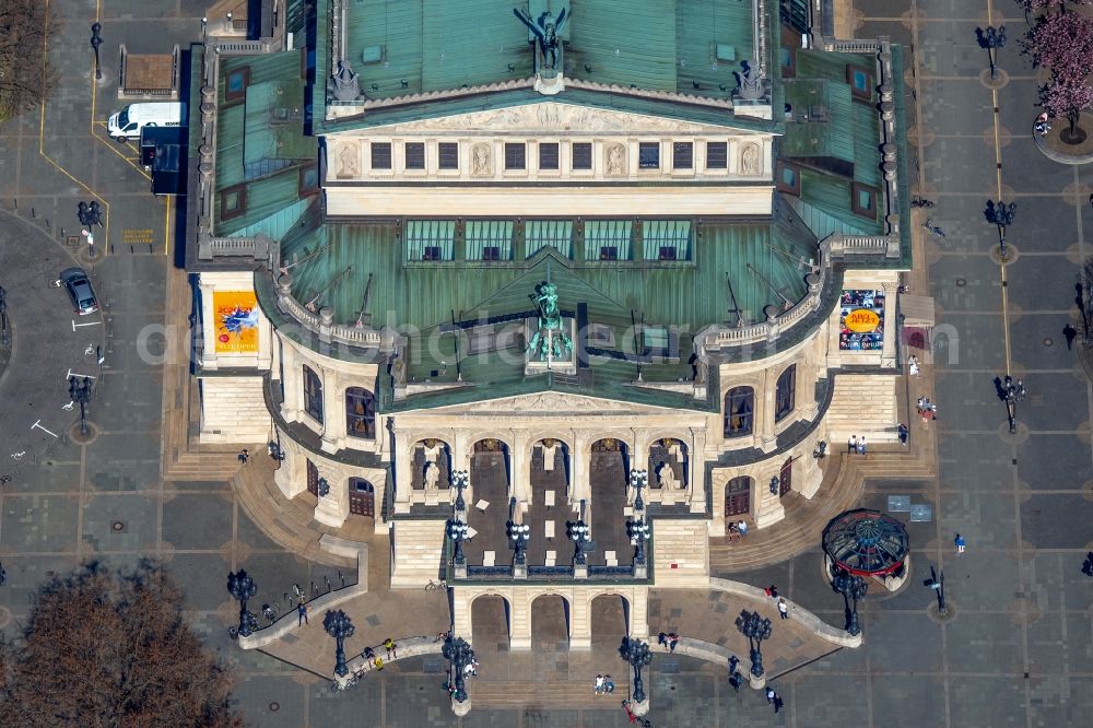 Frankfurt am Main from above - Opera house Alte Oper in the district Innenstadt in Frankfurt in the state Hesse, Germany