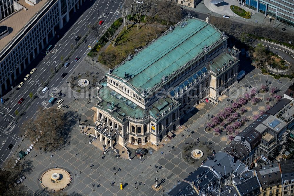 Frankfurt am Main from the bird's eye view: Opera house Alte Oper in the district Innenstadt in Frankfurt in the state Hesse, Germany