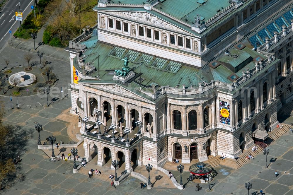 Aerial image Frankfurt am Main - Opera house Alte Oper in the district Innenstadt in Frankfurt in the state Hesse, Germany