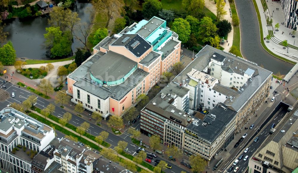 Düsseldorf from above - Opera House Deutsche Oper am Rhein in Duesseldorf in the state of North Rhine-Westphalia