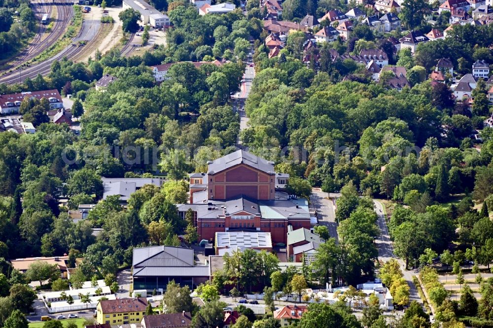 Bayreuth from above - Opera house Festspielhaus in Bayreuth in the state Bavaria, Germany