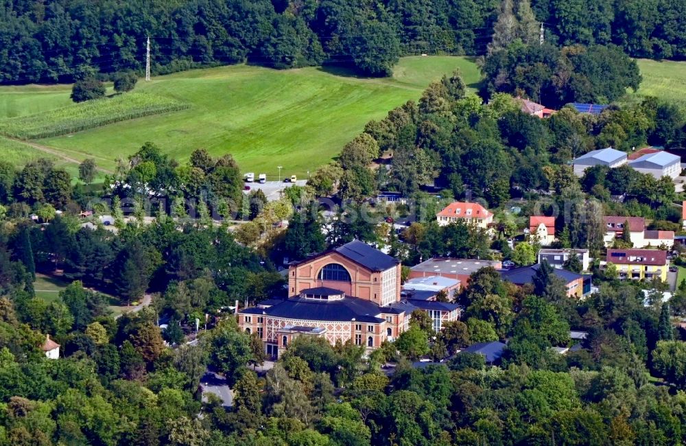 Aerial photograph Bayreuth - Opera house Festspielhaus in Bayreuth in the state Bavaria, Germany