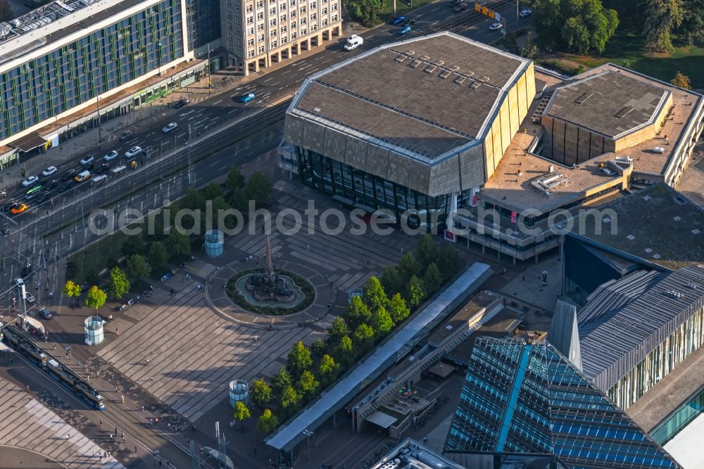 Aerial photograph Leipzig - Opera house Gewandhaus zu Leipzig on Augustusplatz in the district Mitte in Leipzig in the state Saxony, Germany