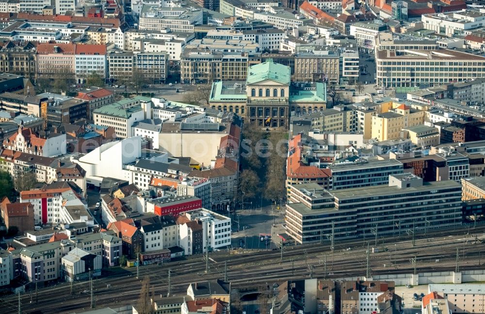 Hannover from the bird's eye view: Opera house in Hannover in the state Lower Saxony, Germany