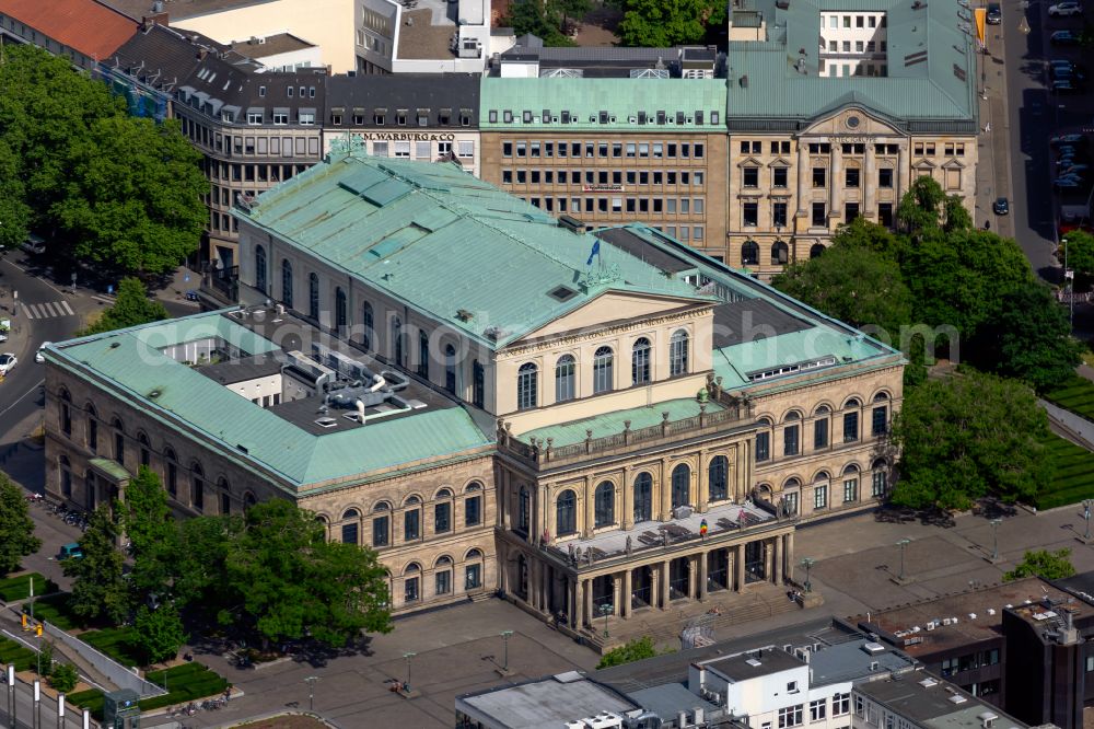 Hannover from above - Opera house in Hannover in the state Lower Saxony, Germany