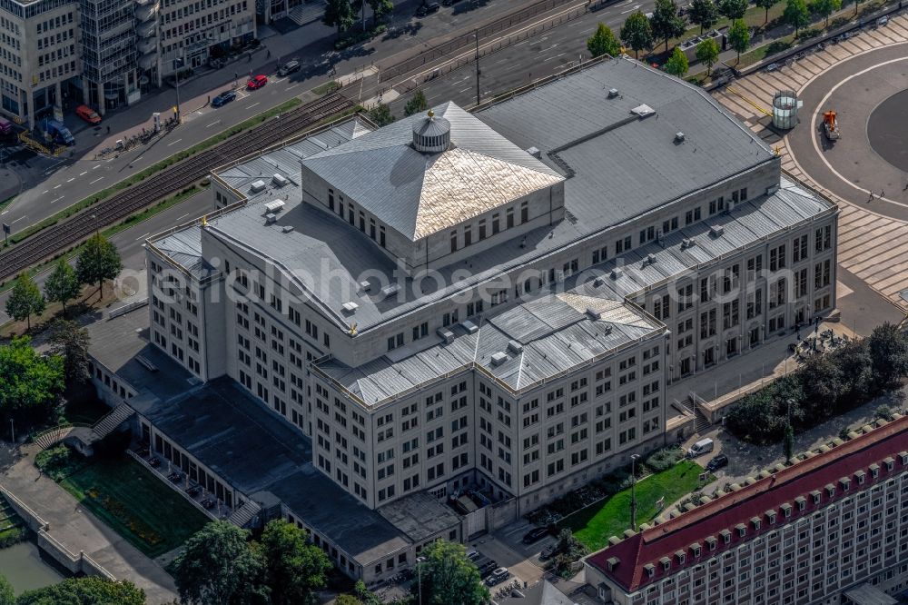 Aerial photograph Leipzig - Opera house Oper Leipzig on Augustusplatz in Leipzig in the state Saxony, Germany