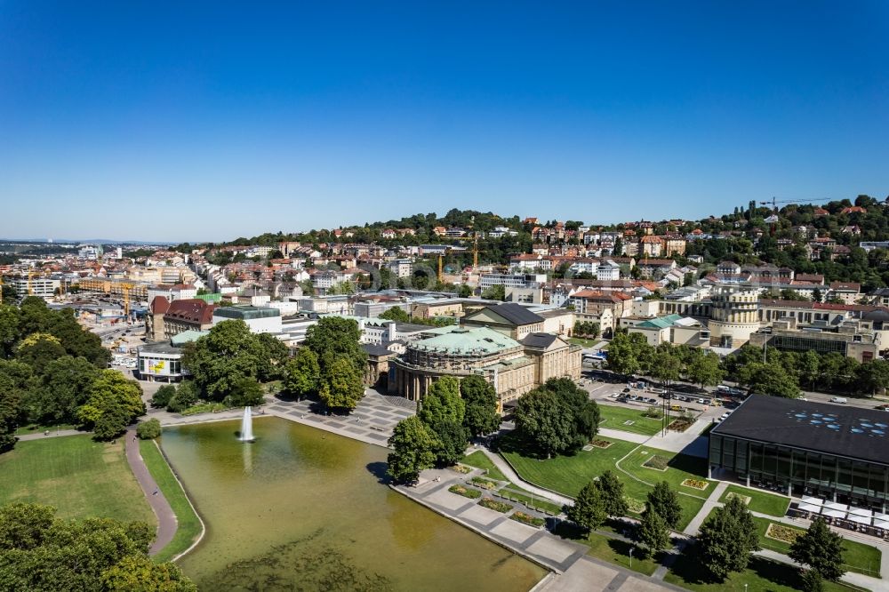 Aerial image Stuttgart - Opera house Oper Stuttgart and Stuttgarter Ballet in Stuttgart in the state Baden-Wuerttemberg