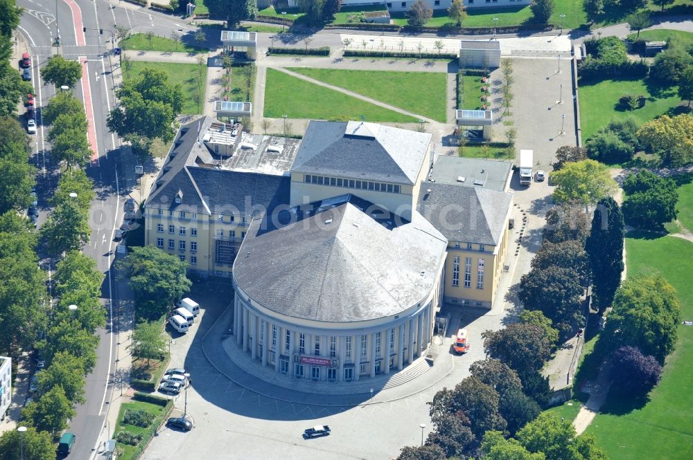 Aerial image Saarbrücken - Opera house Saarlaendisches Staatstheater on place Schillerplatz in the district Sankt Johann in Saarbruecken in the state Saarland, Germany