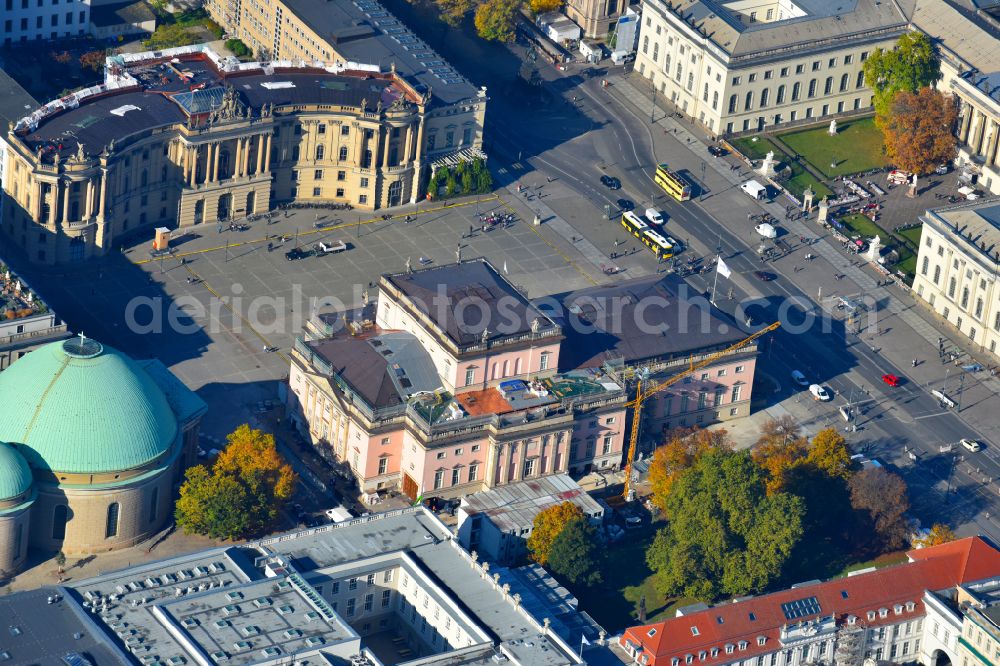 Berlin from above - Opera house Staatsoper on street Unter den Linden in the district Mitte in Berlin, Germany