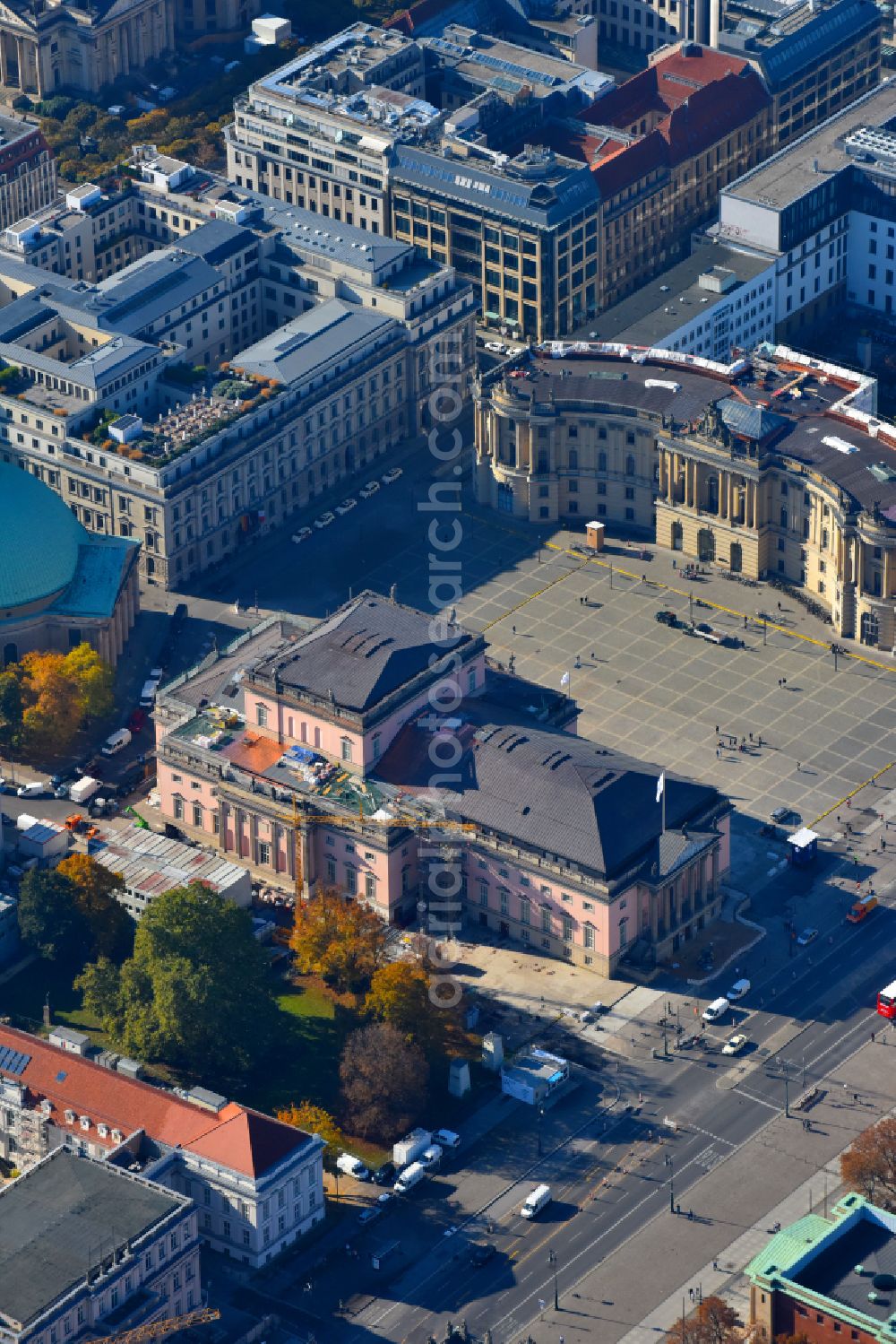 Aerial image Berlin - Opera house Staatsoper on street Unter den Linden in the district Mitte in Berlin, Germany