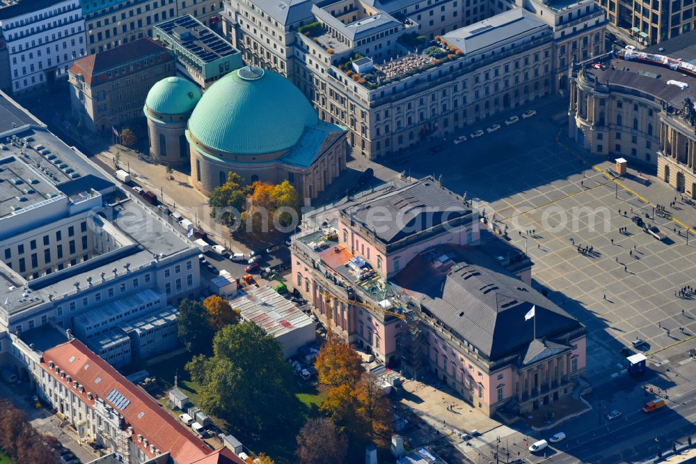 Aerial image Berlin - Opera house Staatsoper on street Unter den Linden in the district Mitte in Berlin, Germany