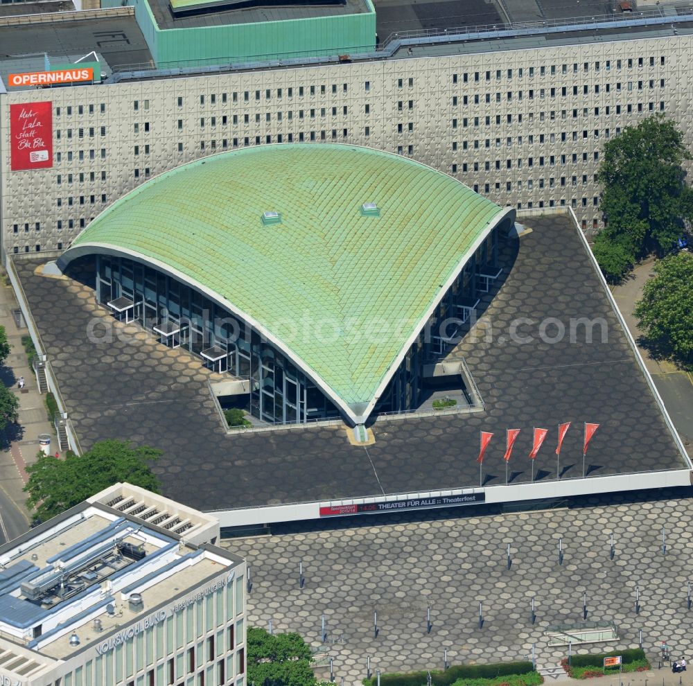 Dortmund from the bird's eye view: Opera and Theater at Theater Square in Dortmund in North Rhine-Westphalia