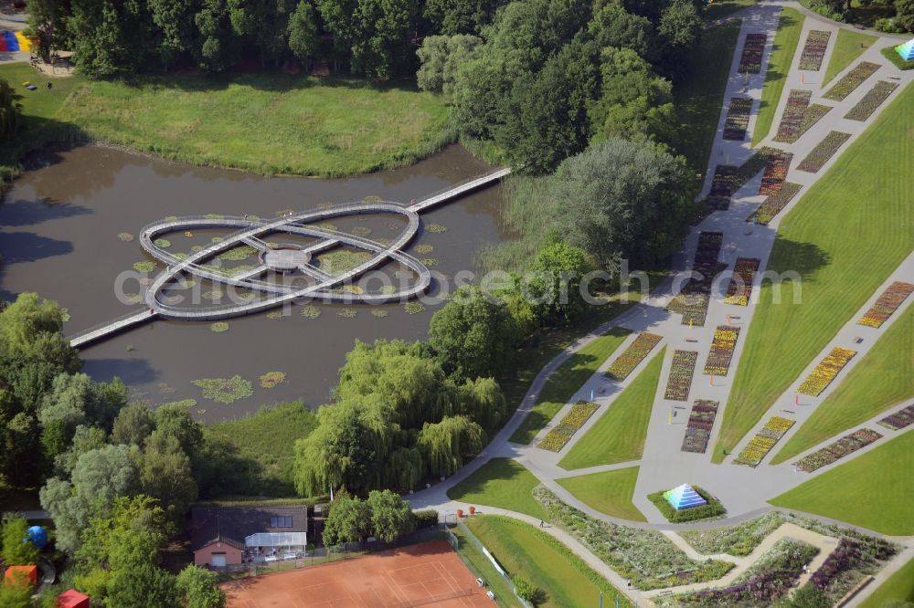 Rathenow from the bird's eye view: View the grounds of the Federal horticultural show (BUGA) by 2015 in Rathenow in the German State of Brandenburg in the optics Park area. The village was already hosts the exibition Landesgartenschau (LAGA)